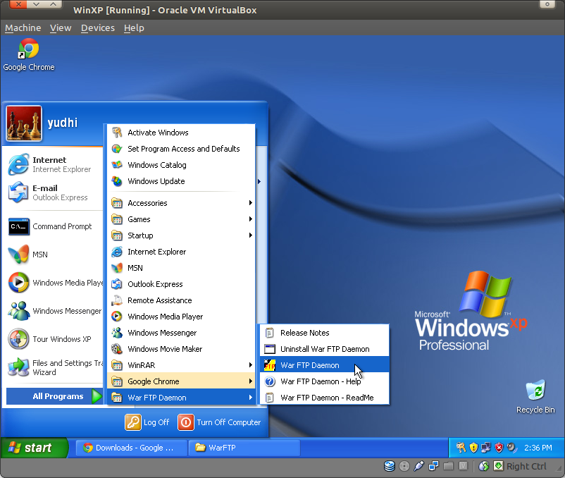 Winxp Oracle Installing WarFTP for Reverse Engineering | Information Security Berserker